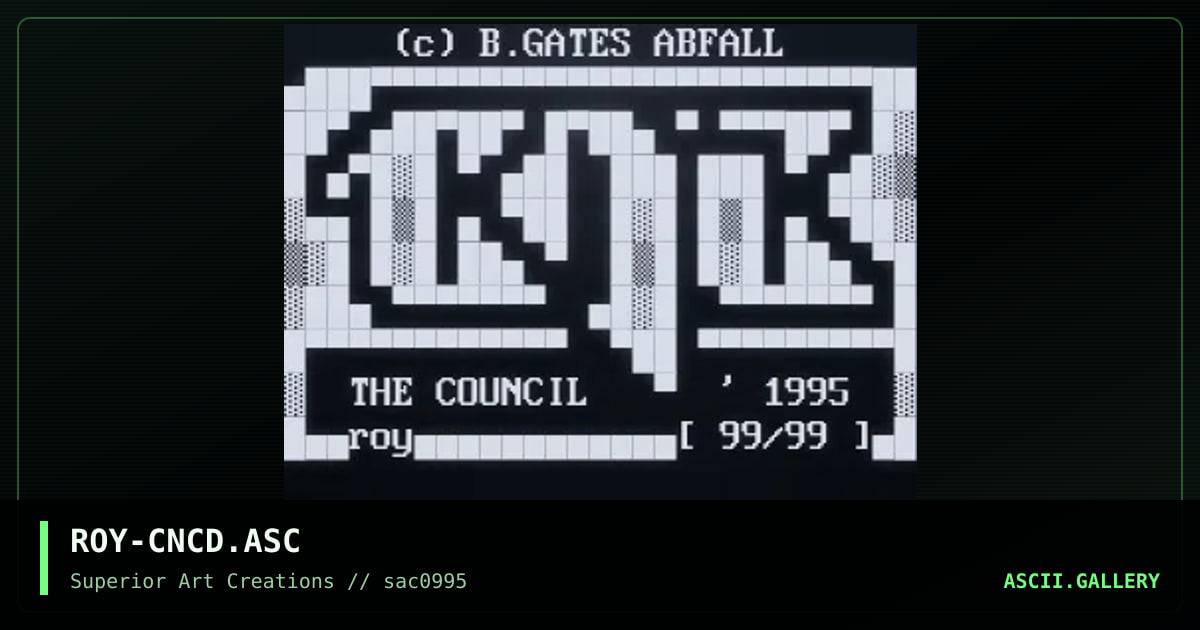 ROY-CNCD.ASC, by roy, 1995