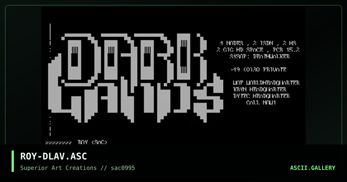 ROY-DLAV.ASC, by roy, 1995