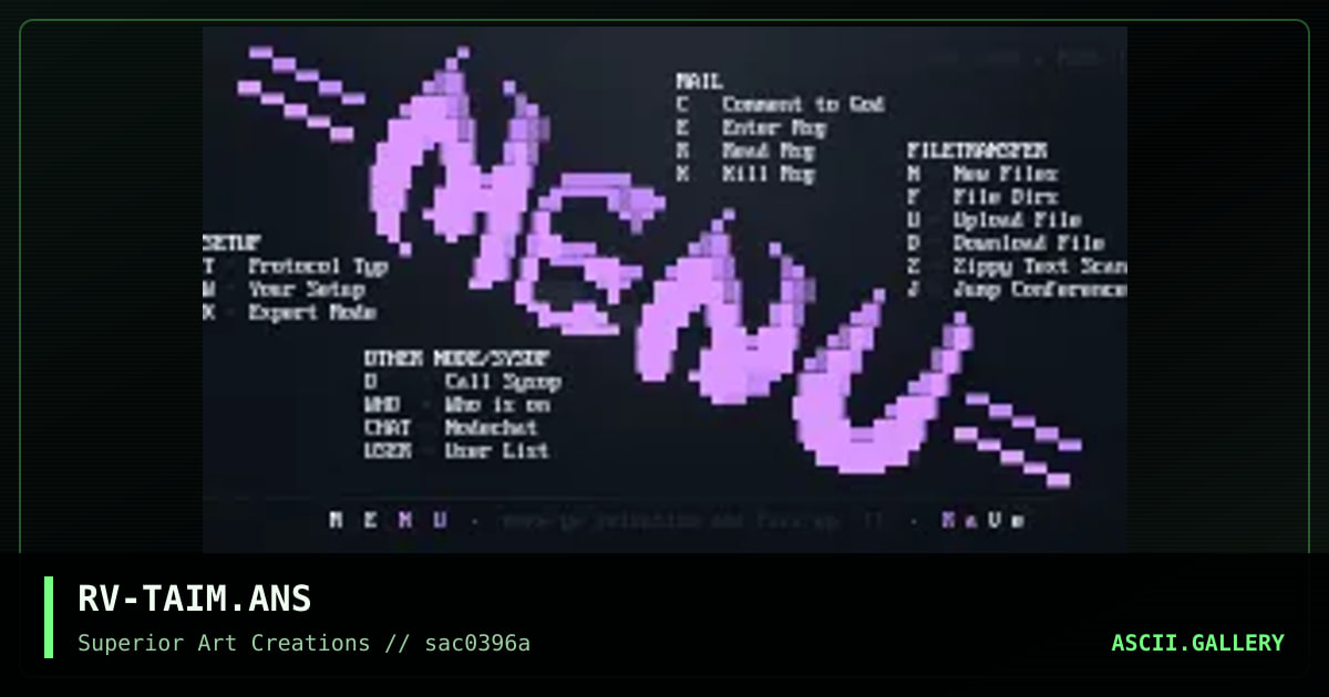 Menu, by rave, 1996