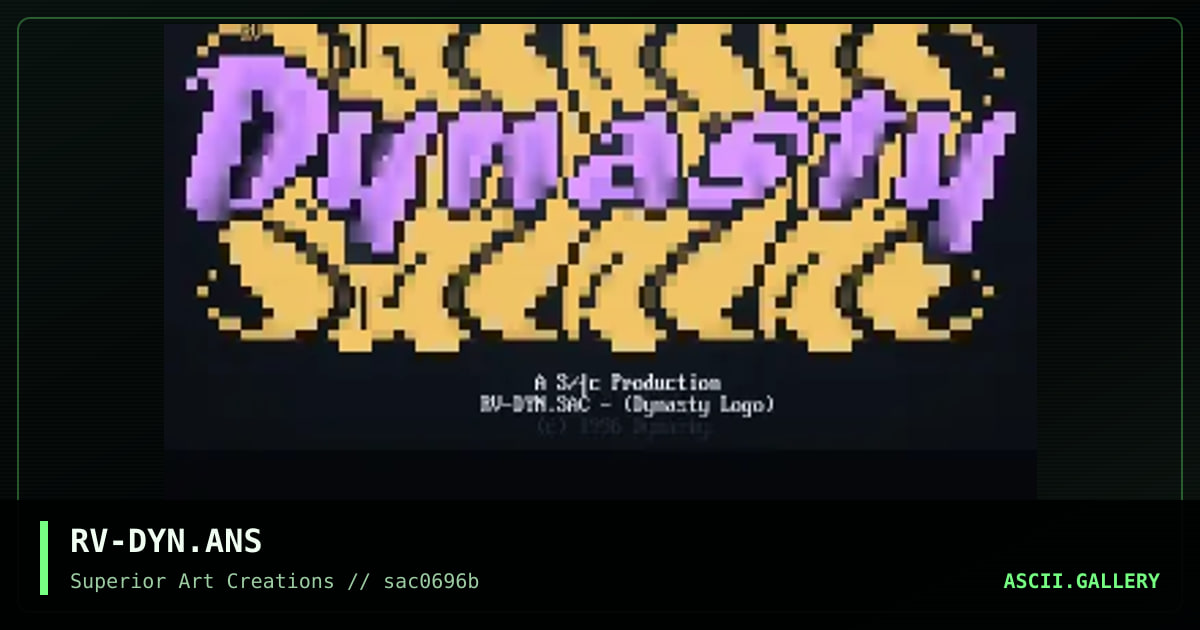 Dynasty, by rave, 1996