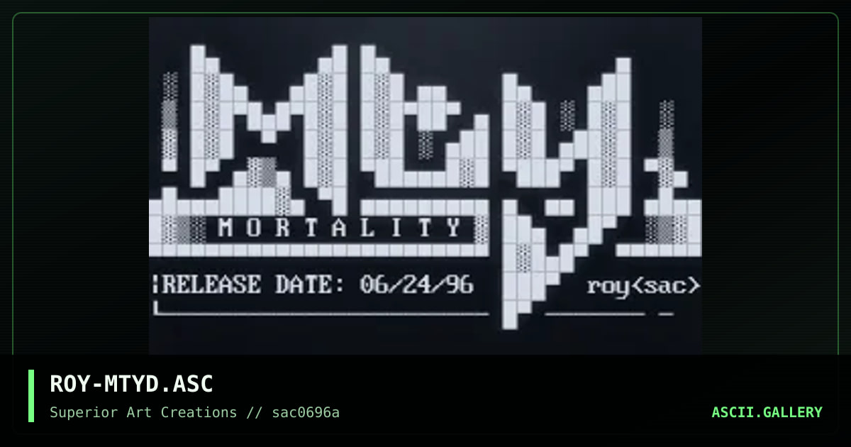 ROY-MTYD.ASC, by roy, 1996