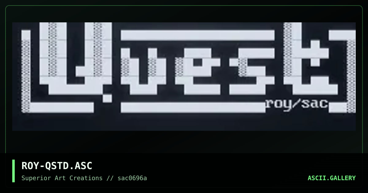 ROY-QSTD.ASC, by roy, 1996