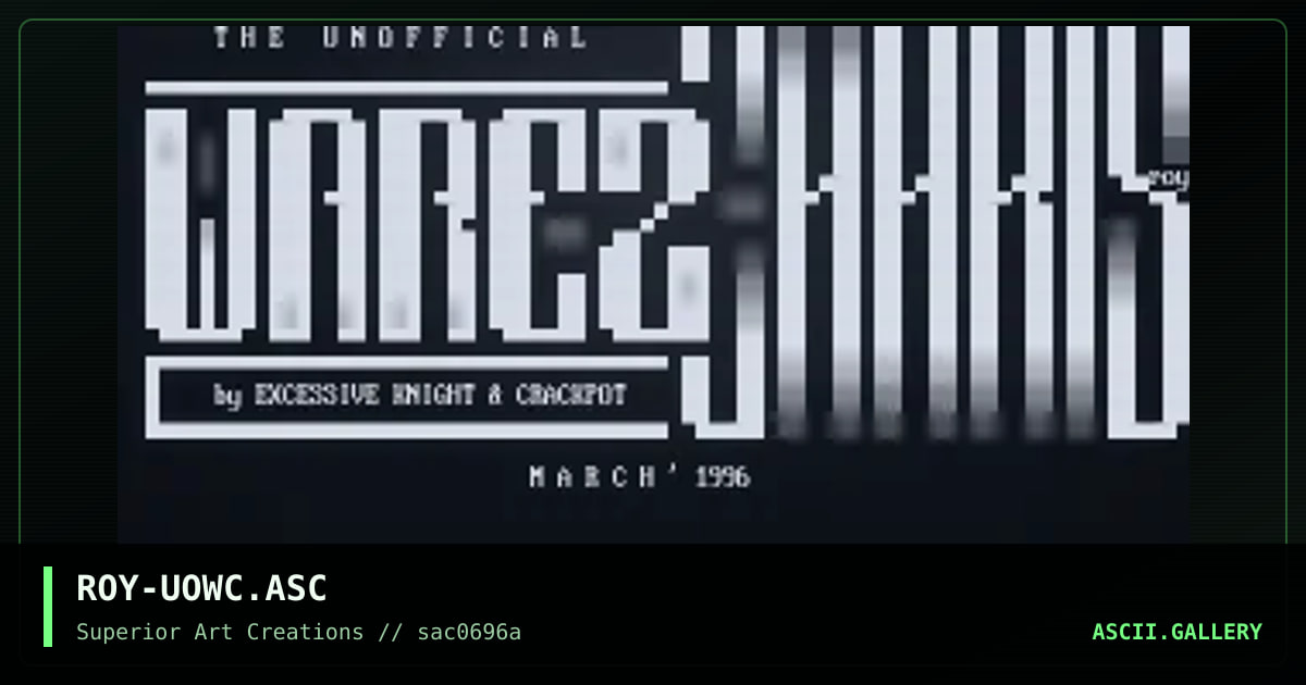 ROY-UOWC.ASC, by roy, 1996