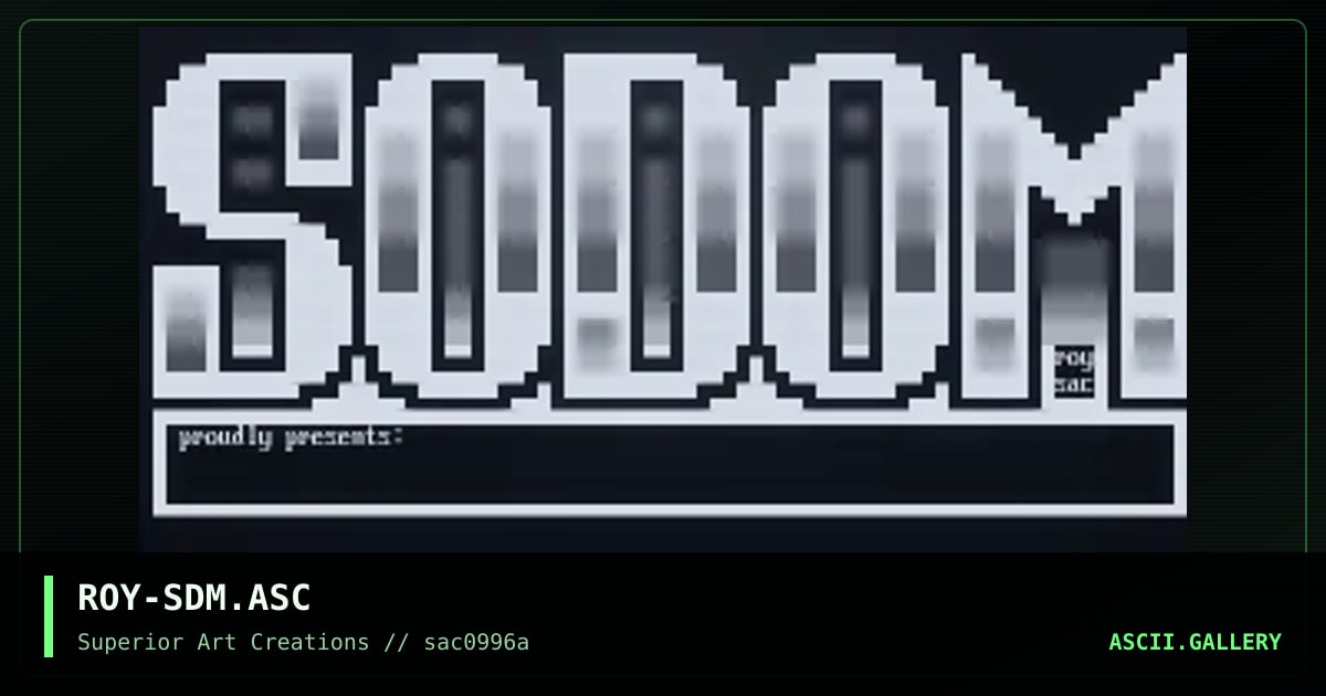 ROY-SDM.ASC, by roy, 1996