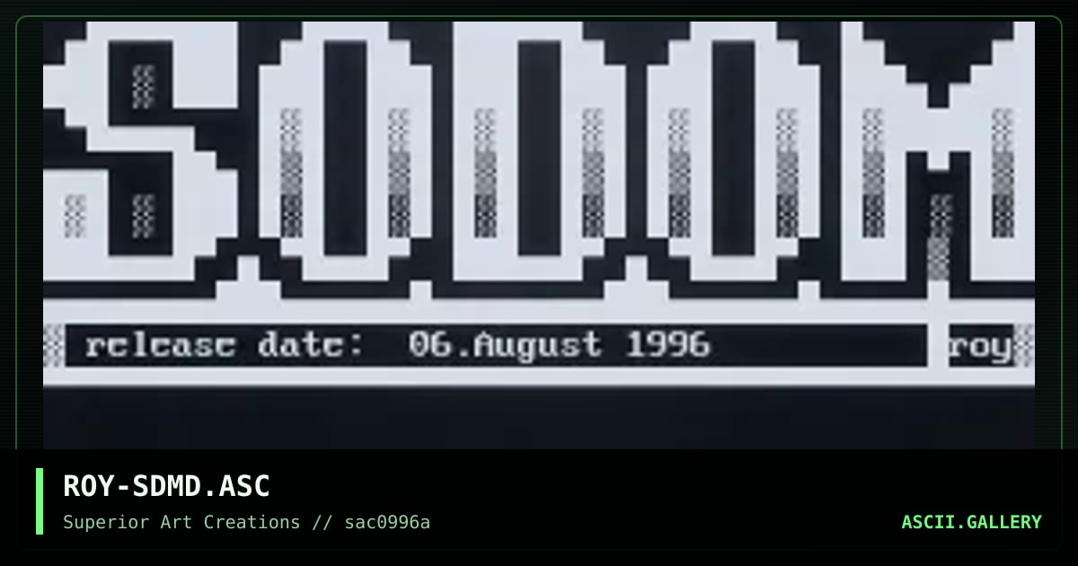 ROY-SDMD.ASC, by roy, 1996