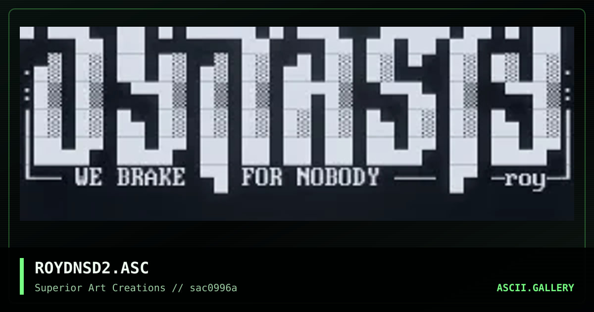 ROYDNSD2.ASC, by roy, 1996