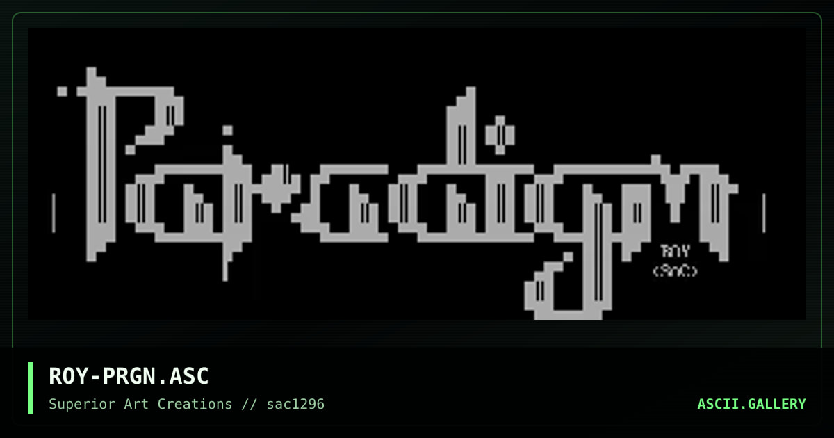 ROY-PRGN.ASC, by roy, 1996