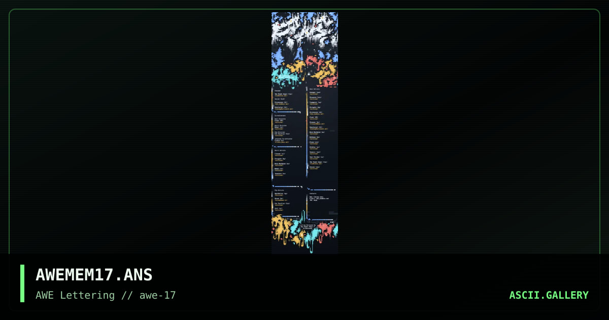 Member Listing #17, by awe, 1998