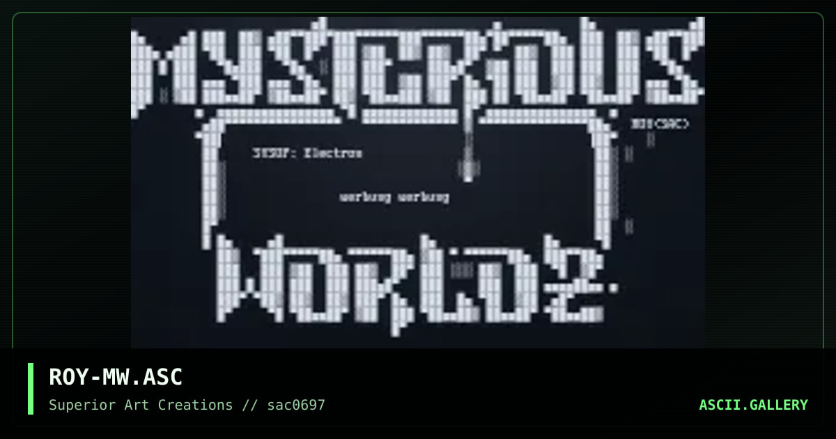 ROY-MW.ASC, by roy, 1997