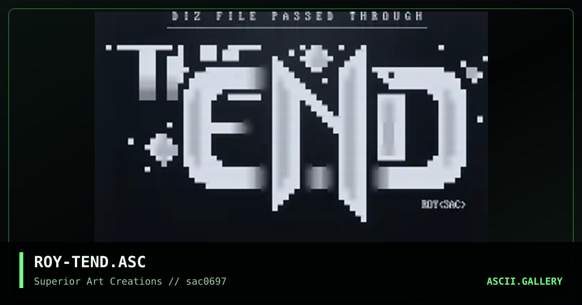 ROY-TEND.ASC, by roy, 1997