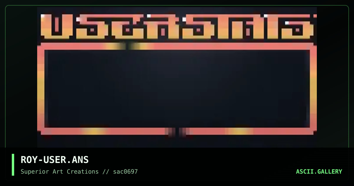 ROY-USER.ANS, by roy, 1997