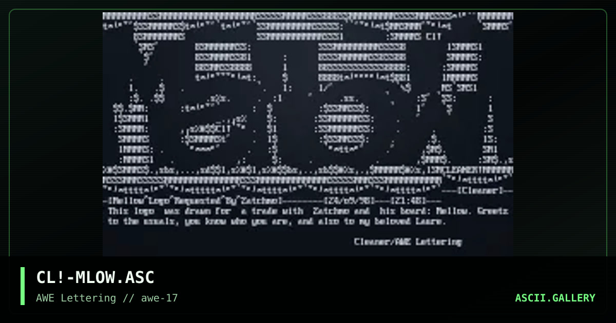 Mellow, by cleaner, 1998
