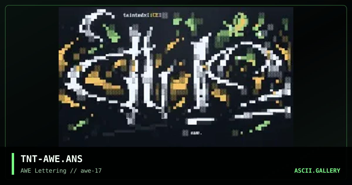 AWE Lettering, by taintedx, 1998