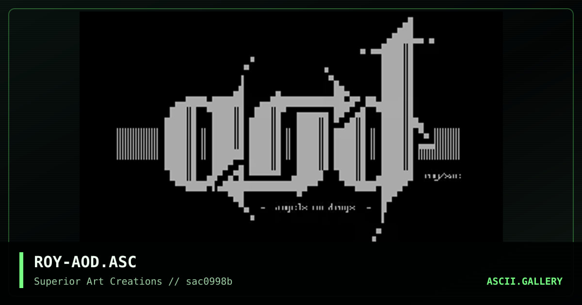 ROY-AOD.ASC, by roy, 1998