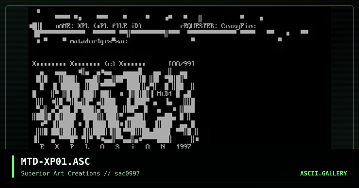 MTD-XP01.ASC, by matador, 1997
