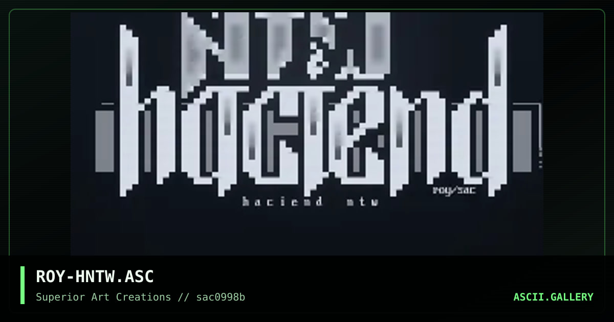 ROY-HNTW.ASC, by roy, 1998