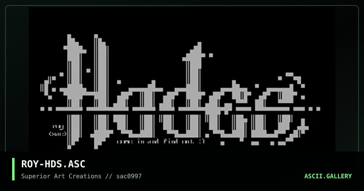 ROY-HDS.ASC, by roy, 1997