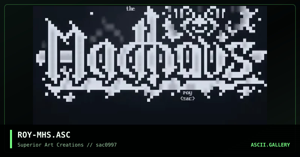 ROY-MHS.ASC, by roy, 1997