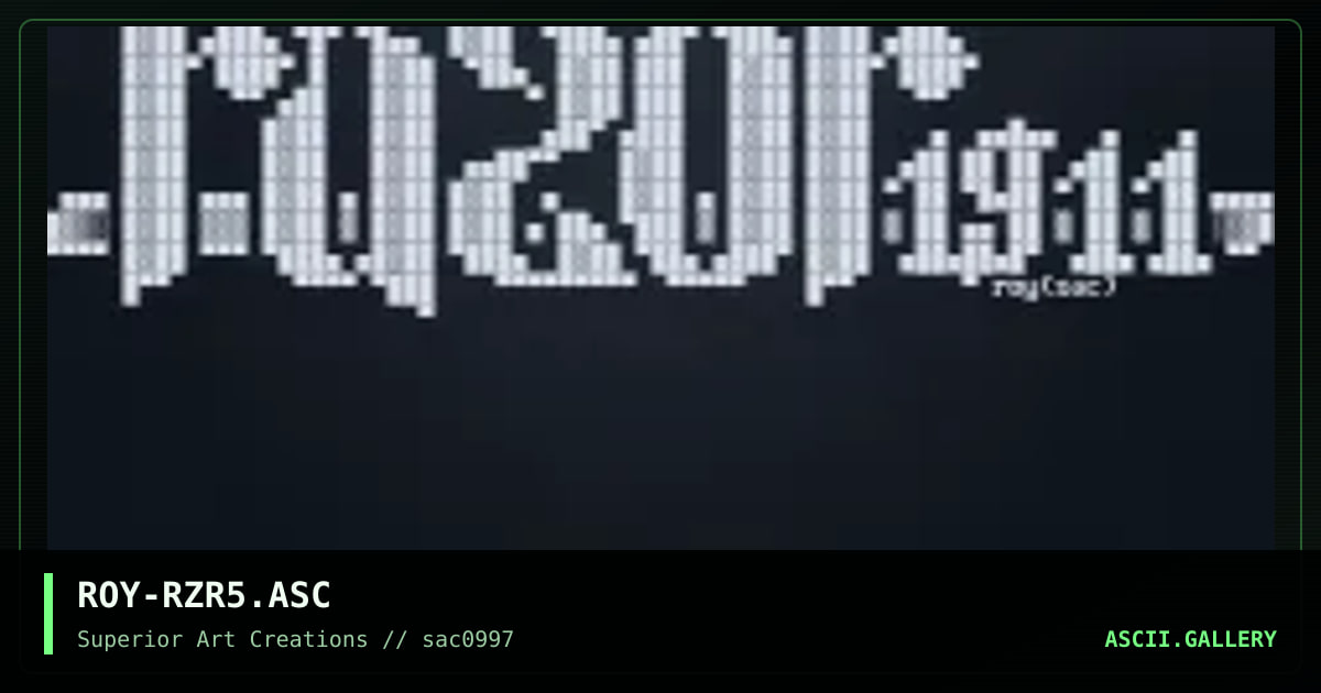 ROY-RZR5.ASC, by roy, 1997