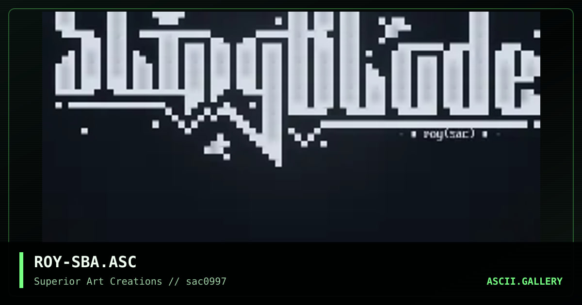 ROY-SBA.ASC, by roy, 1997