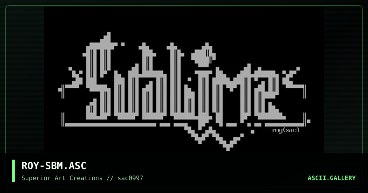 ROY-SBM.ASC, by roy, 1997