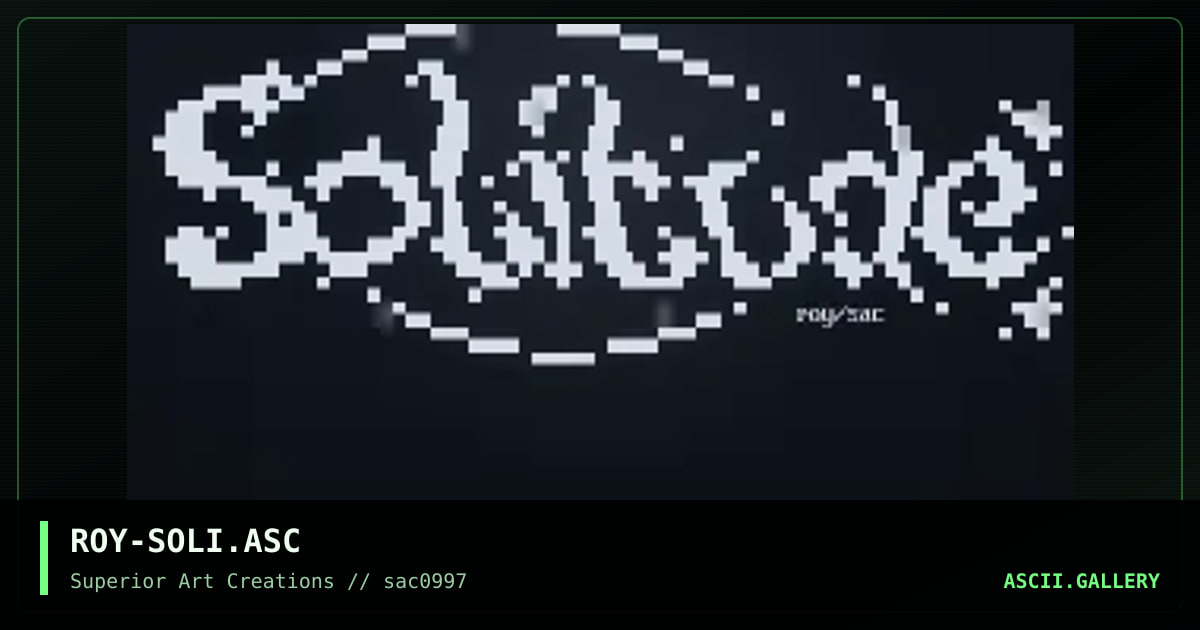 ROY-SOLI.ASC, by roy, 1997