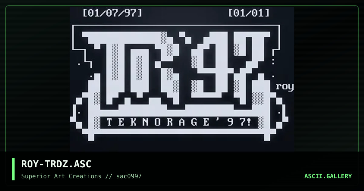 ROY-TRDZ.ASC, by roy, 1997