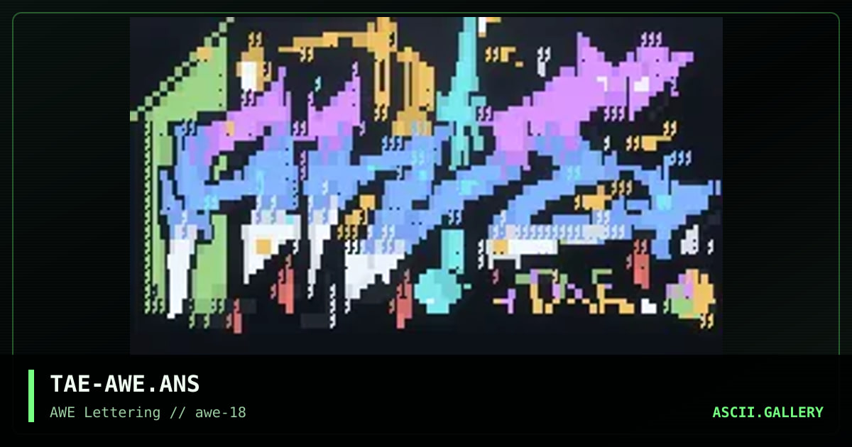 AWE Lettering, by taevore, 1998