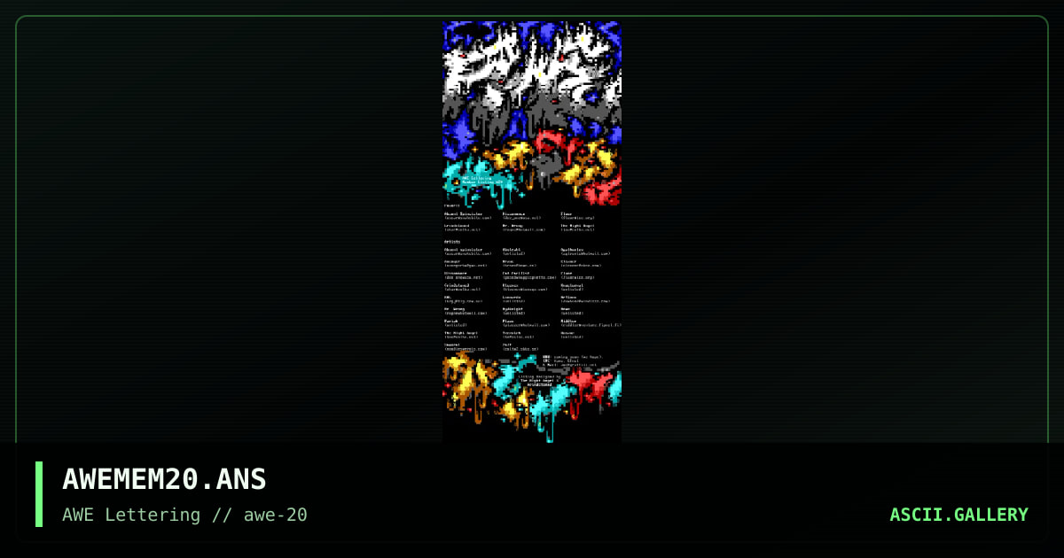 Member Listing #20, by awe, 1998