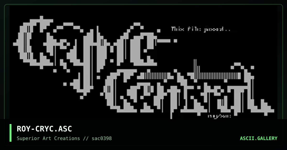 ROY-CRYC.ASC, by roy, 1998