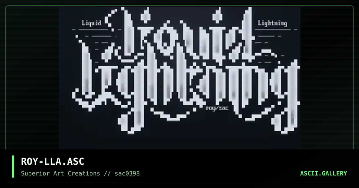 ROY-LLA.ASC, by roy, 1998