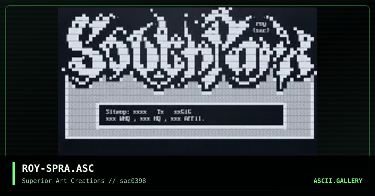 ROY-SPRA.ASC, by roy, 1998