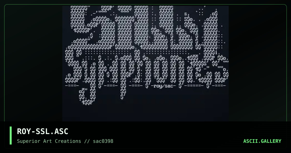 ROY-SSL.ASC, by roy, 1998