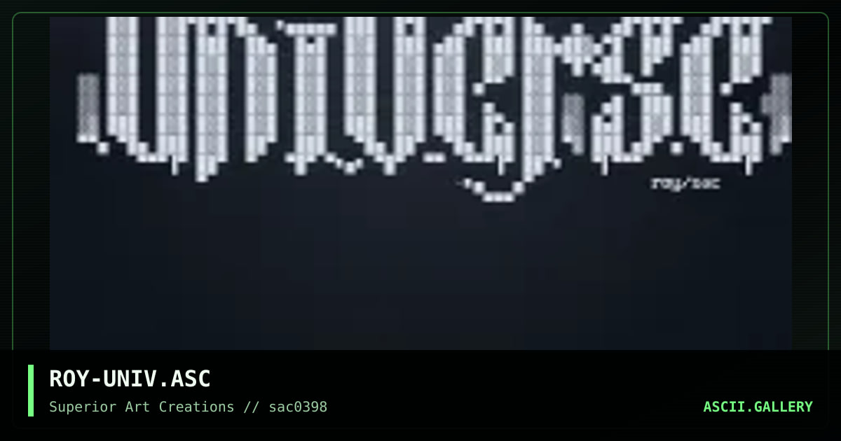 ROY-UNIV.ASC, by roy, 1998