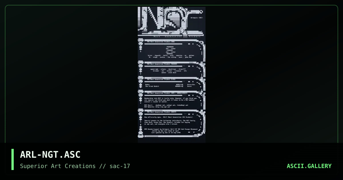 ARL-NGT.ASC, by arlequin, 1999