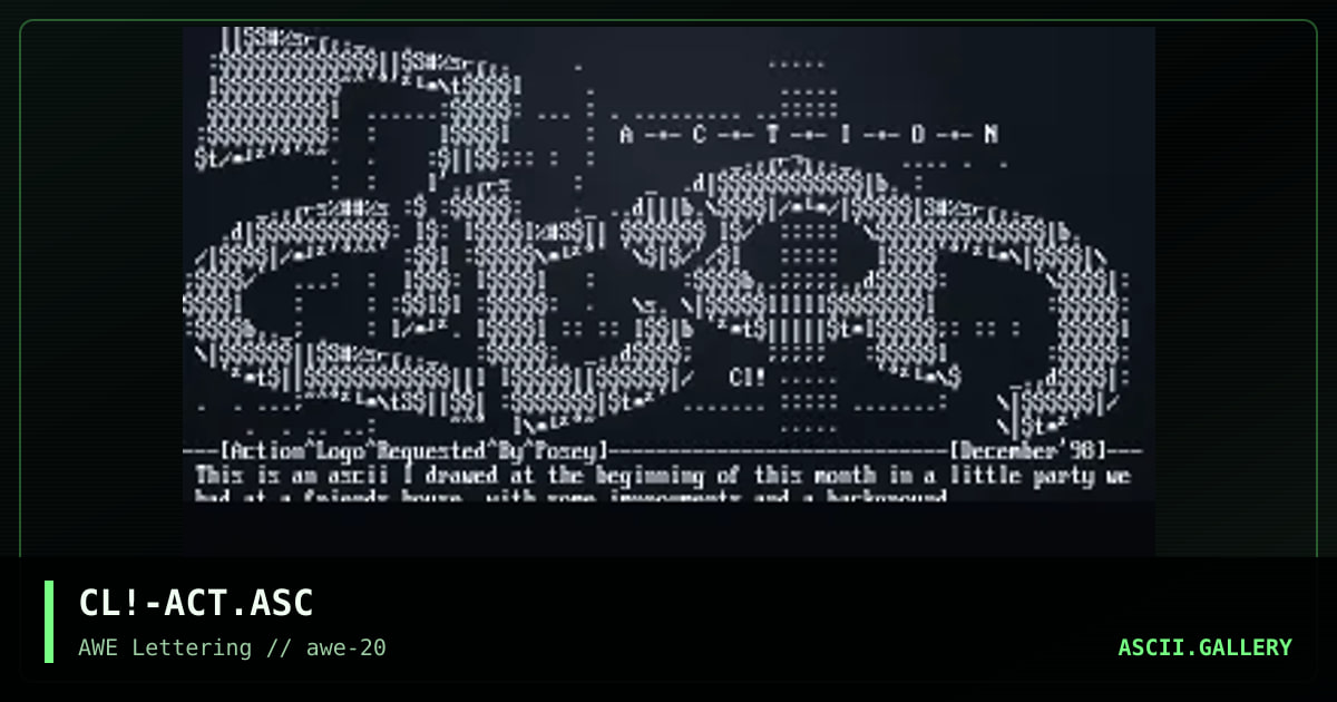 Action, by cleaner, 1998