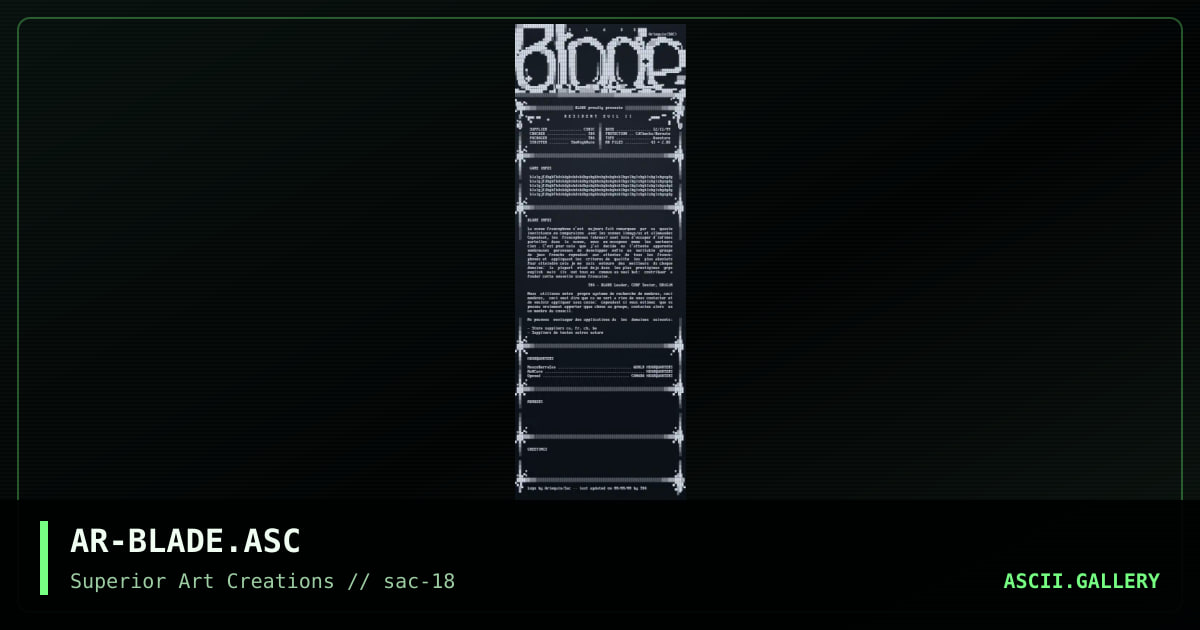 AR-BLADE.ASC, by arlequin, 1999