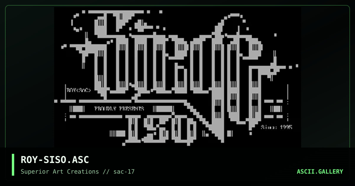 ROY-SISO.ASC, by roy, 1999