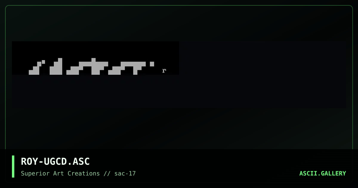 ROY-UGCD.ASC, by roy, 1999