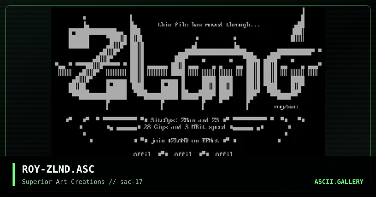 ROY-ZLND.ASC, by roy, 1999