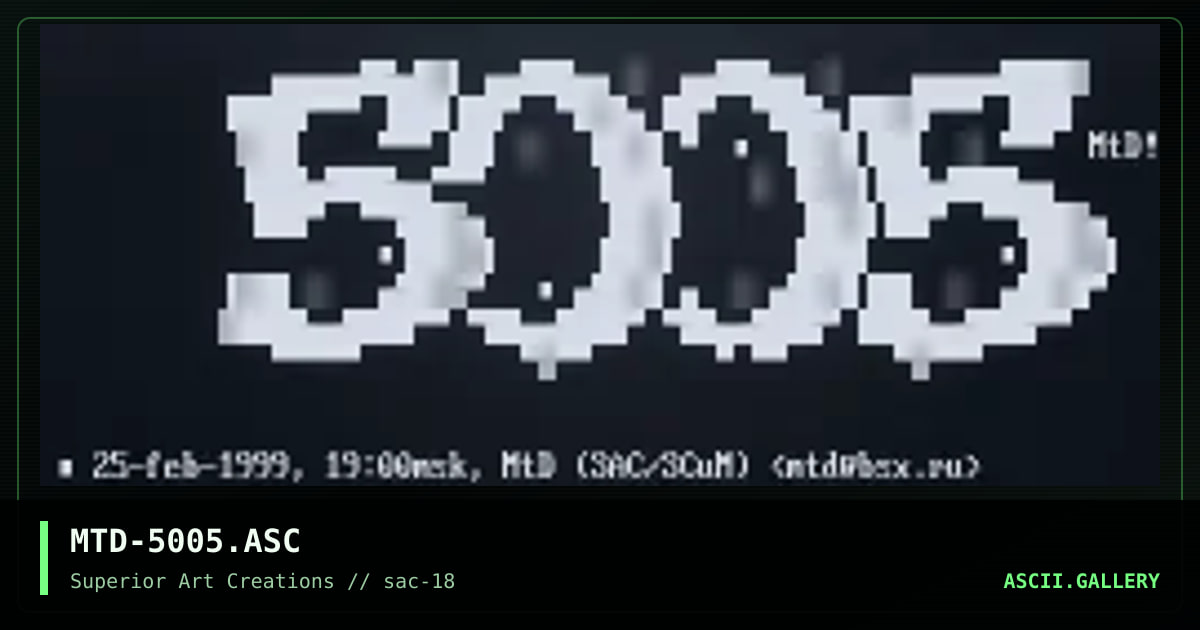 MTD-5005.ASC, by matador, 1999
