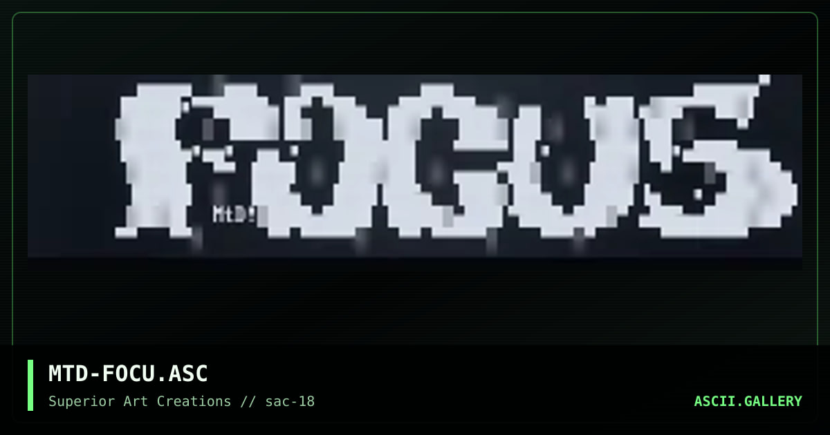 MTD-FOCU.ASC, by matador, 1999