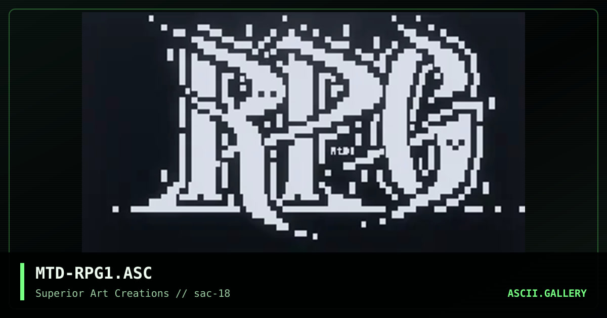 MTD-RPG1.ASC, by matador, 1999