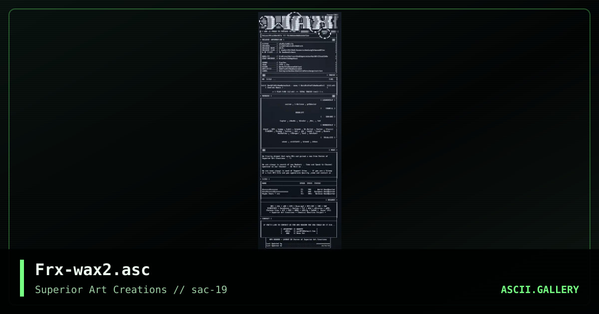 Frx-wax2.asc, by ferrex, 2000