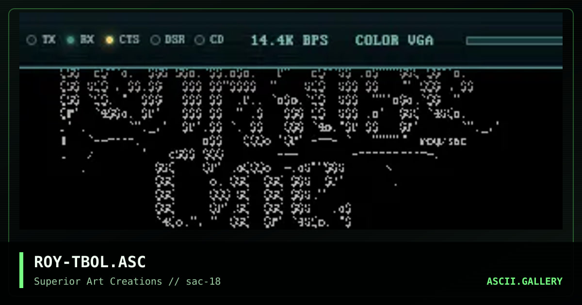 ROY-TBOL.ASC, by roy, 1999