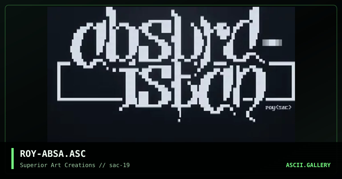 ROY-ABSA.ASC, by roy, 2000