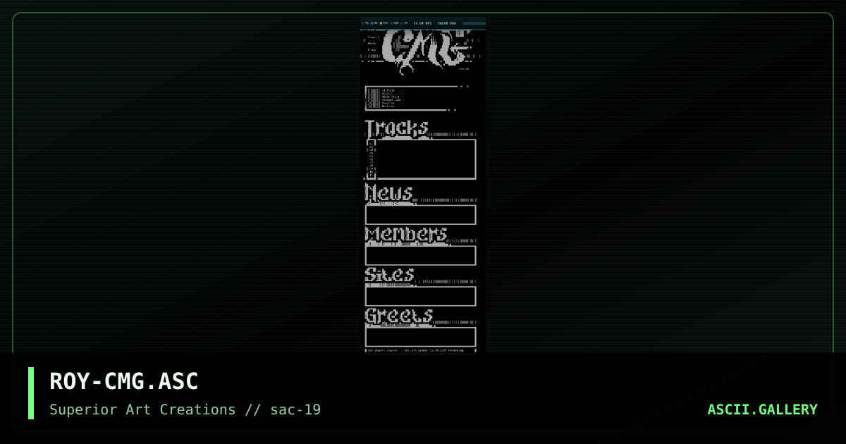 ROY-CMG.ASC, by roy, 2000