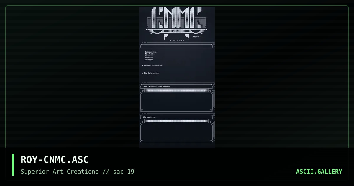 ROY-CNMC.ASC, by roy, 2000