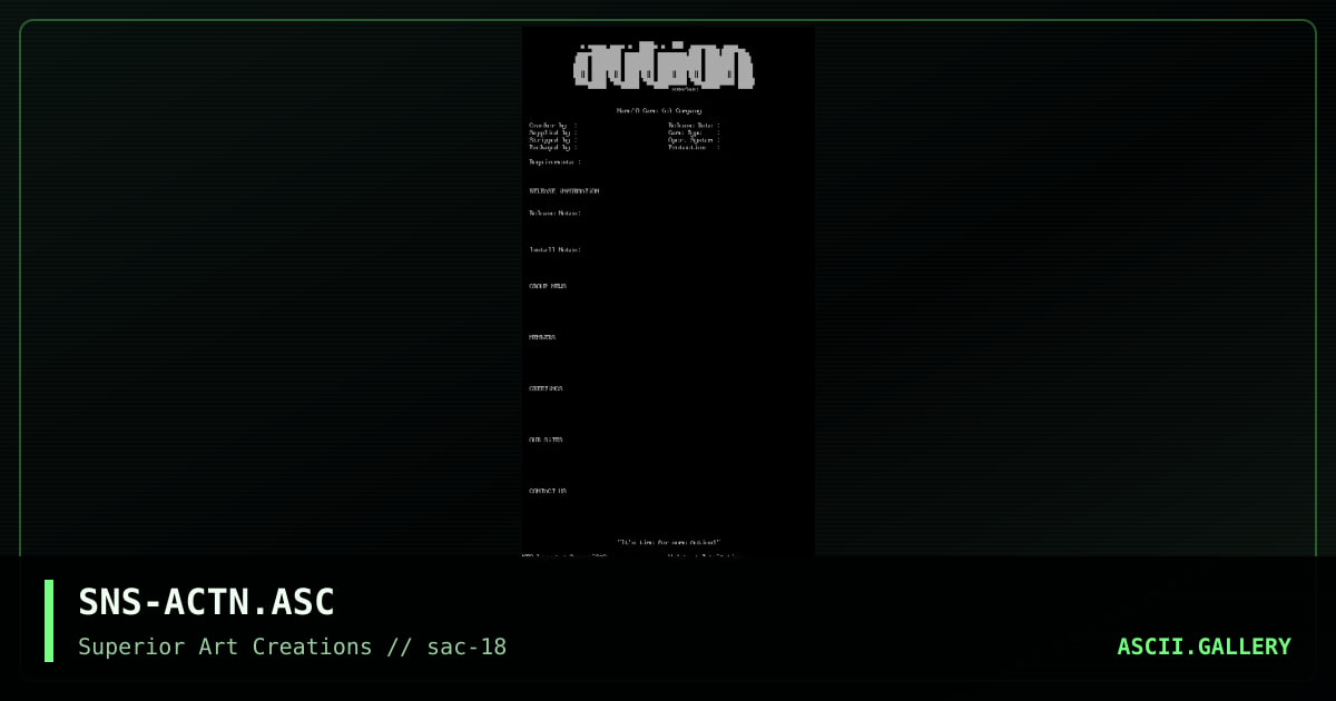 SNS-ACTN.ASC, by senser, 1999