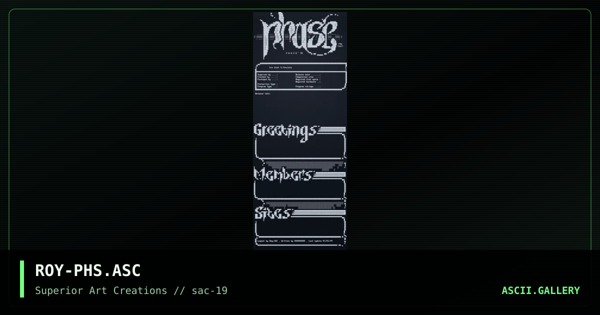 ROY-PHS.ASC, by roy, 2000